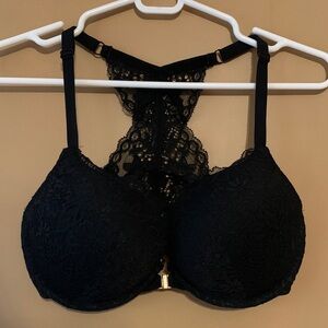 Auden Push-Up Demi Coverage Black Lace Racerback Bra